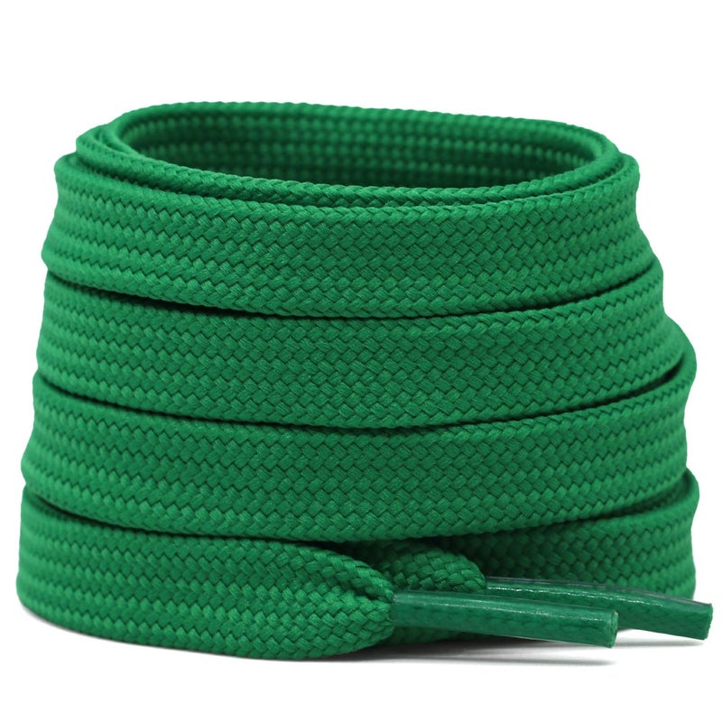 DELELE Solid Flat Shoelaces Hollow Thick Athletic Shoe Laces Strings Dark Green 2 Pair 32""